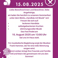 Wir laden herzlich zum Sommerfest am15.08.2025 ein.