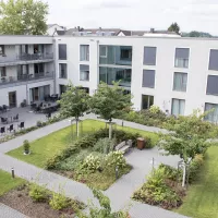 Begrünter Innenhof von oben Begrünter Innenhof von oben