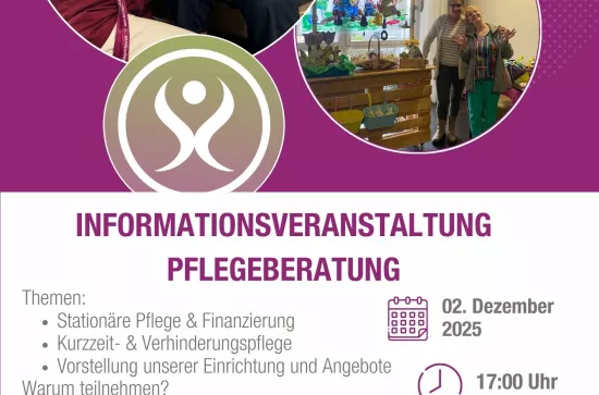 Informationsveranstaltung für Interessenten und pflegende Angehörige