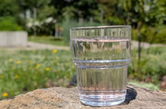 Ein Glas auf einem Stein